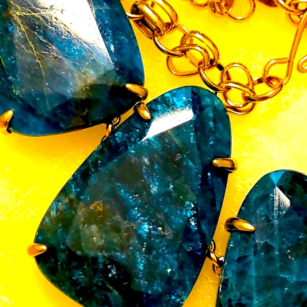 NWT RARE & Retired Kendra Scott Harlow Apatite & Yellow Gold STUNNING & Coveted! - Picture 7 of 16